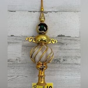 Vintage Bradford Carillon Spire Butterscotch Gold Plastic Christmas Tree Topper